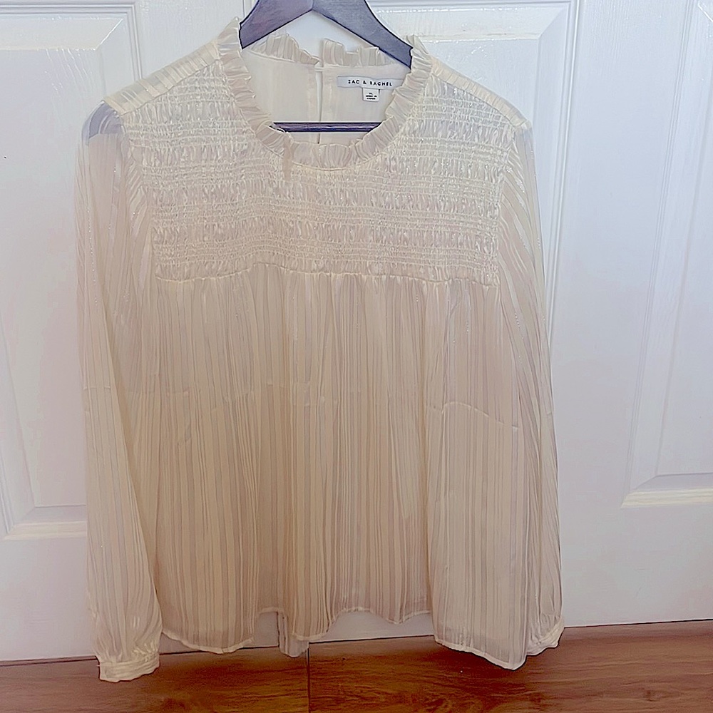 XL long sleeve Zac & Rachel cream colored blouse